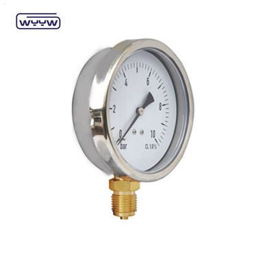 Qualität  Bottom Mount Liquid Filled Pressure Gauge Standard EN 837-1 YTN-100 usine