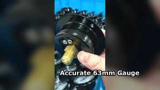 Vorderflansch, schwarzer Stahl, Messinganschluss. 2,5" 63mm 0~0,6MPa Bärenhalterung,