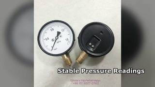 4" 100 mm schwarzes Stahlgehäuse, Innenteile und Gewinde aus Messing, 0~1,6 MPa. M20*1,5 Zifferblatt vertikal.