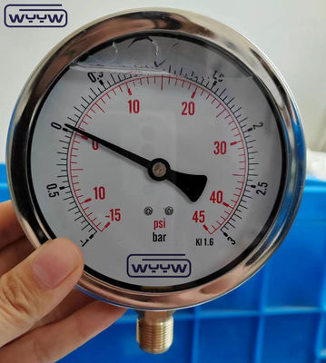 Glycerin gefüllte hydraulische Industrieverbindungen Druckmessgerät 1 Bar -3 Bar
