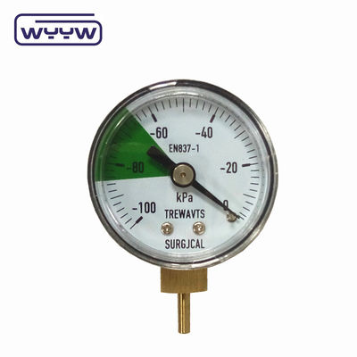 40 mm -100-0 Kpa Manometer Vakuummessgerät Boden Mount Stahlgehäuse mit Messing Verbindung