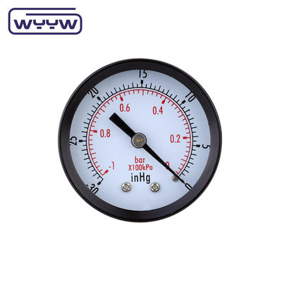 Stahl-Negativdruckmessgerät -0,1Mpa Rückenhalter 60mm Zifferblatt