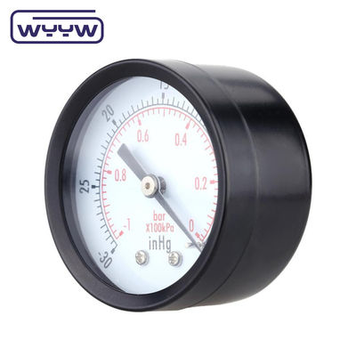 Stahl-Negativdruckmessgerät -0,1Mpa Rückenhalter 60mm Zifferblatt