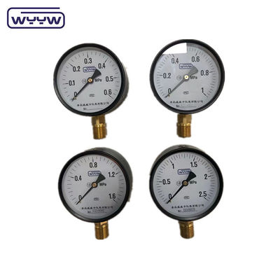 allgemeine schwarze Stahlhülle 100 mm Standardboden M20X1,5 Montage Bourdon-Rohr Manometer 1,6 Mpa