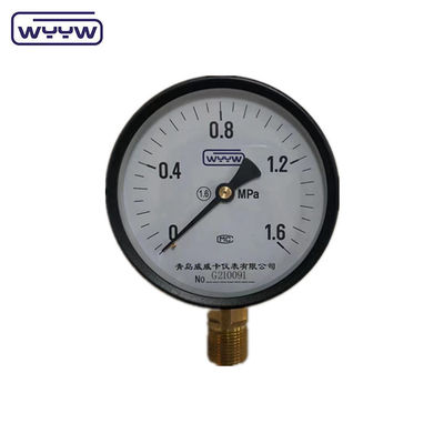 allgemeine schwarze Stahlhülle 100 mm Standardboden M20X1,5 Montage Bourdon-Rohr Manometer 1,6 Mpa