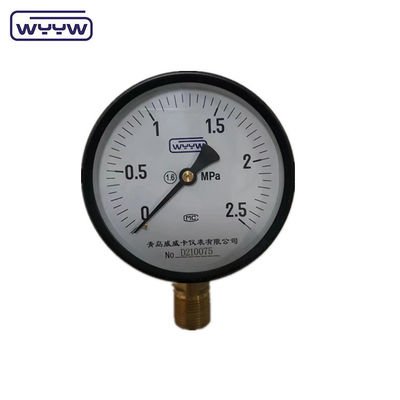 100 mm schwarze Stahlbourdon-Rohr-Bodenanschluss-Typ MPa Common Rail Druckmessgerät