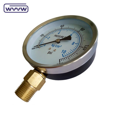 WYYW 100 mm Eisengehäuse MS Bodenverbindungsmanometer 16bar