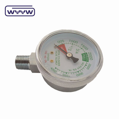 Fabrikpreis 0-4000psi Chrom für medizinische Zwecke ohne Ölboden-Eingang 50mm Chrom-Sauerstoffflaschendruckmessgerät