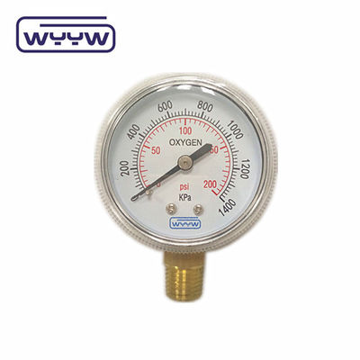 Fabrikpreis 0-4000psi Chrom für medizinische Zwecke ohne Ölboden-Eingang 50mm Chrom-Sauerstoffflaschendruckmessgerät
