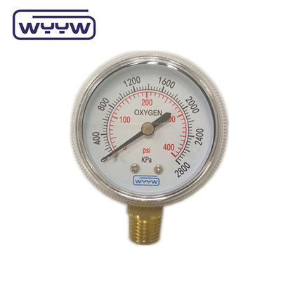 Fabrikpreis 0-4000psi Chrom für medizinische Zwecke ohne Ölboden-Eingang 50mm Chrom-Sauerstoffflaschendruckmessgerät