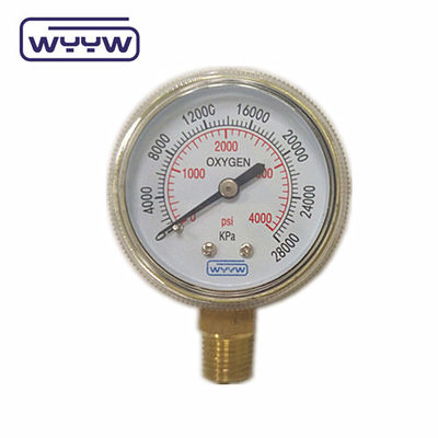 Fabrikpreis 0-4000psi Chrom für medizinische Zwecke ohne Ölboden-Eingang 50mm Chrom-Sauerstoffflaschendruckmessgerät
