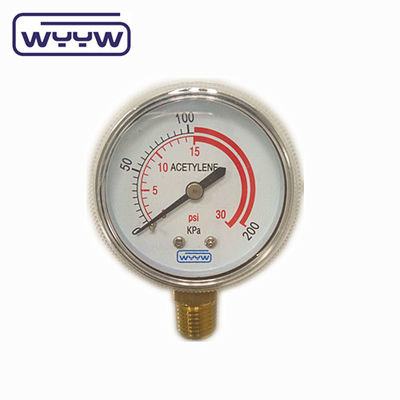 2 &quot;Generaldruckmessgerät Gas Manometer Bodenmontage 50 mm Zifferblatt