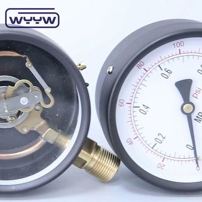 Dampfkessel-Druckmessgerät Manometer Bodenmontage mit schwarzem Stahlgehäuse