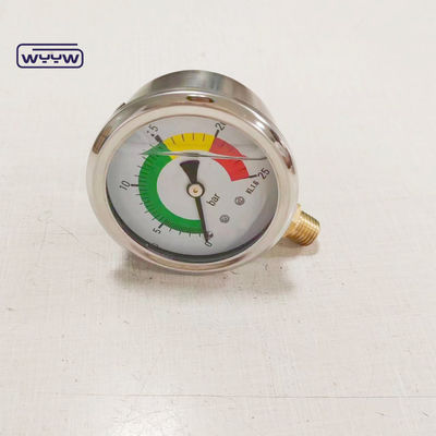 CE-Zulassung EN837-1 Glycerinölfüllung Hydraulik 0-25 Bar G1/4&quot; Öl gefülltes Farbdruckmessgerät