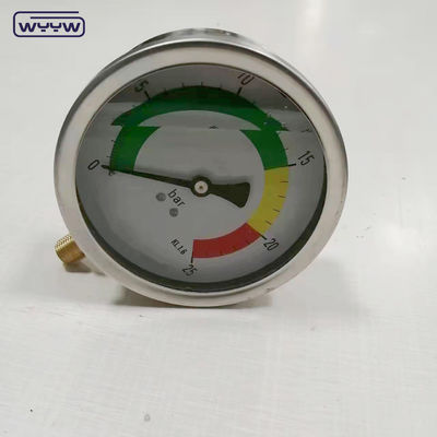 CE-Zulassung EN837-1 Glycerinölfüllung Hydraulik 0-25 Bar G1/4&quot; Öl gefülltes Farbdruckmessgerät