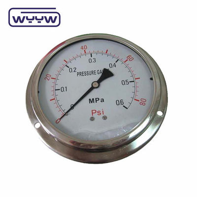Panel Mount 4&quot; 1/2&quot;NPT oder BSP Bar Psi Doppelskala Flüssigölfüllung PG100-Serie Edelstahldruckmessgerät