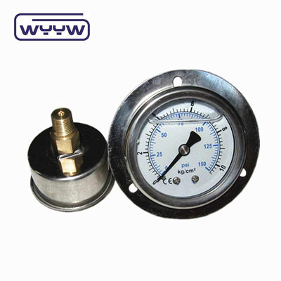 Schlagwiderstand Präzision 150 Psi Hydraulikdruckmessgerät Öl 400 Bar mit Frontflansche