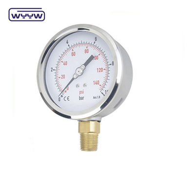2.5&quot; ss Radialanschluss mit Flüssigkeitsdruckmessgerät