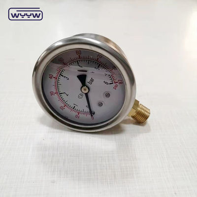 0-250psi Bodenöl gefüllte Schlammpumpe Hydraulische Druckmessgeräte mit Messing-Internen