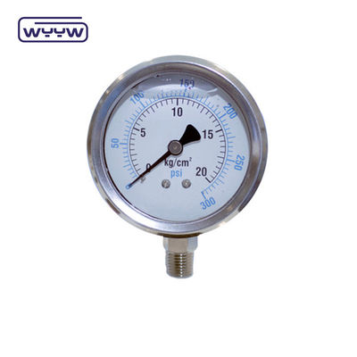 63mm Öl gefüllt 304 Edelstahl Erdbebendruckmessgerät Manometer
