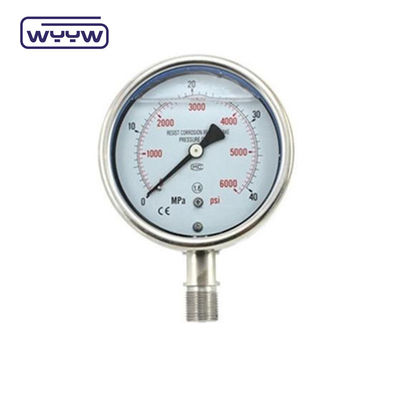 Hydraulisches Manometer mit Messing und Edelstahlgehäuse Mpa Psi
