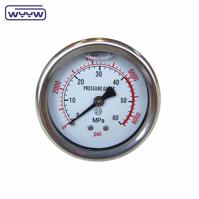 63mm EN837-1 Hydraulikwasser 0-10bar/psi axiale Einstiegsöl Glycerin gefülltes Druckmessgerät 2,5&quot; Manometer