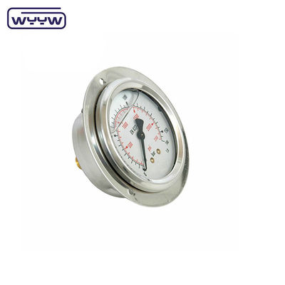 Flansche 63 mm zweigliedrige Stoßsicherheit 2,5% Manometer mit hoher Präzision, hydraulisches Druckmessgerät 16 bar