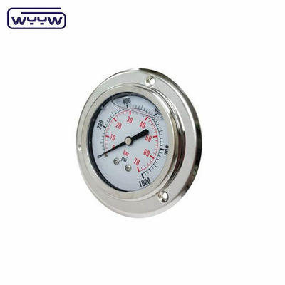 Flansche 63 mm zweigliedrige Stoßsicherheit 2,5% Manometer mit hoher Präzision, hydraulisches Druckmessgerät 16 bar