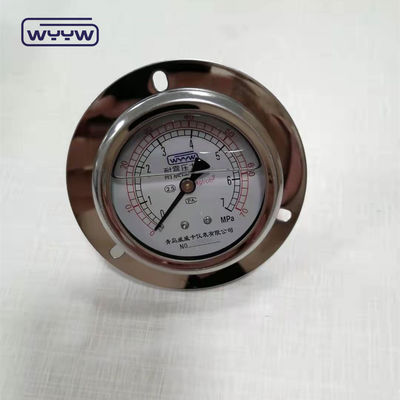 Flansche 63 mm zweigliedrige Stoßsicherheit 2,5% Manometer mit hoher Präzision, hydraulisches Druckmessgerät 16 bar
