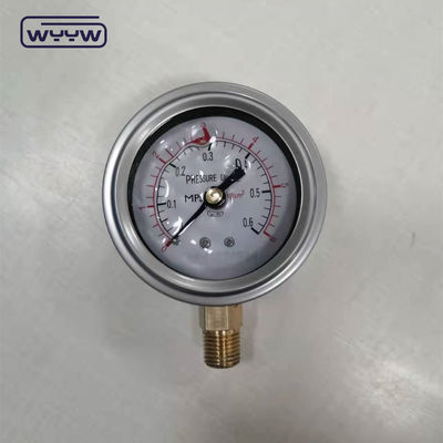 63mm 2,5&quot; hydraulisches, stoßdichtes, mit Öl gefülltes Druckmessgerät aus Edelstahl