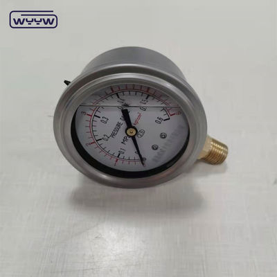 63mm 2,5&quot; hydraulisches, stoßdichtes, mit Öl gefülltes Druckmessgerät aus Edelstahl