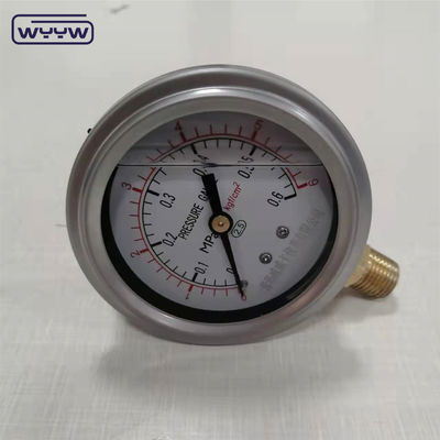 63mm 2,5&quot; hydraulisches, stoßdichtes, mit Öl gefülltes Druckmessgerät aus Edelstahl