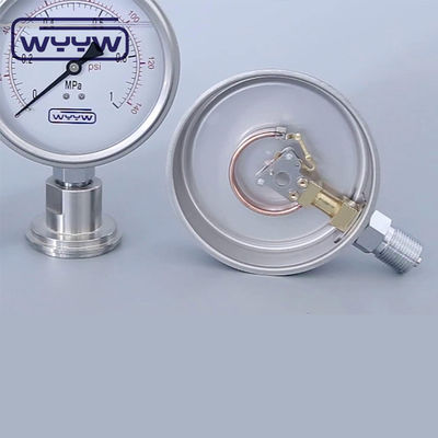 100 mm Öldraht Chrom-Bourdon-Rohr-Typ Druckmessgerät
