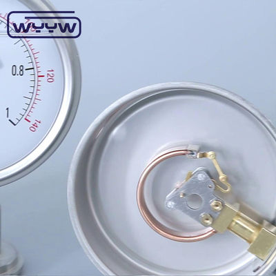 100 mm Öldraht Chrom-Bourdon-Rohr-Typ Druckmessgerät