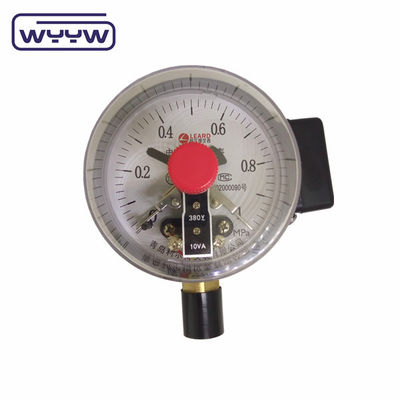 NO+NO Schwarzes Stahlgehäuse 1.6MPa 100mm 380V elektrisches Kontaktmanometer Wechselstromdruckmessgerät