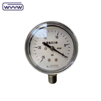 MMWC &amp; Mbar 63mm Kapseldruckmessgerät Manometer Material aus Edelstahl