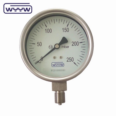 Niederdruckbeller Manometer 250 Mbar Edelstahlmaterial
