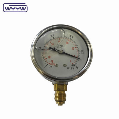 SS304 Gehäuse Verbundmessgerät Druckmessgerät Radialrichtung -1-1bar -15-15psi 100mm Ölfüllung