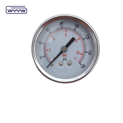Trockene Verwendung ohne Öl Rückbefestigung Druckmessgerät 160 Psi Luft 60mm SS Druckmessgerät