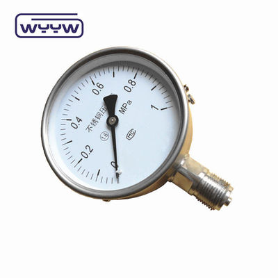 Y-100H keine Öl-Sauerstoff verwenden 100mm hochpräzise Boden M20X1.5 G1/2&quot; trocken alle Edelstahl-Druckmessgerät