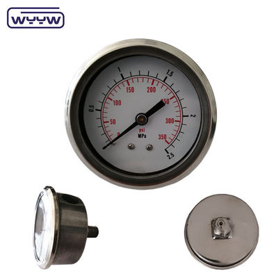 63mm Edelstahl-Flüssigkeitsdruckmessgerät Stoßdicht 1/4&quot; Bsp Rückverbindung