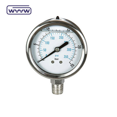 60 mm Dial Flüssigkeitsdruckmessgerät 250 Bar Manometer EN 837-1