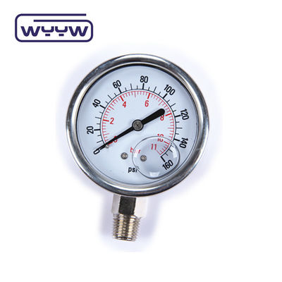 60 mm Dial Flüssigkeitsdruckmessgerät 250 Bar Manometer EN 837-1