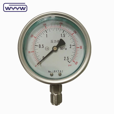 100mm 4 Zoll kgf/cm2 psi Doppelskala aus Edelstahl Öldruckmanometer Hersteller in China