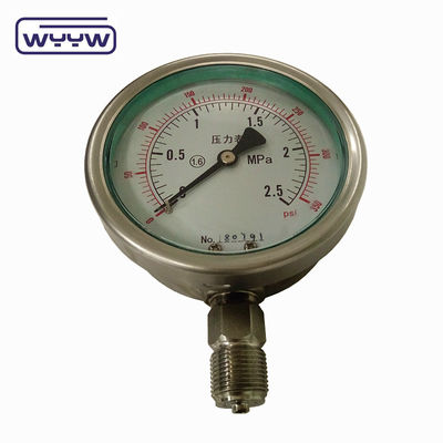 100mm 4 Zoll kgf/cm2 psi Doppelskala aus Edelstahl Öldruckmanometer Hersteller in China