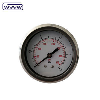 hochwertiges axiales Manometer MPa/Bar/kg Zurückverbindung 60mm voller Druckmessgerät aus Edelstahl 304ss