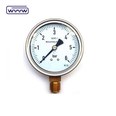Stoßfestes, mit Flüssigkeit gefülltes Druckmessgerät, Manometer, Material aus Edelstahl