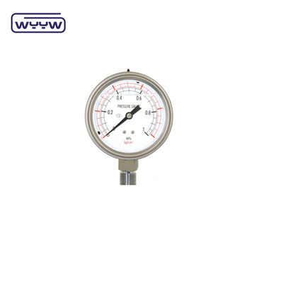 SS316 Flüssigkeitsgefülltes Druckmessgerät mit 63 mm Boden, allgemeines Manometer