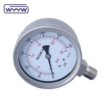 100 mm All SS304 Sicherheitsglas Bajonett Druckmessgerät 1 Jahr Garantie