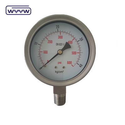 100 mm All SS304 Sicherheitsglas Bajonett Druckmessgerät 1 Jahr Garantie